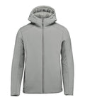 A light grey long-sleeve hooded jacket from Jackets, featuring a quilted hood and front zip fastening, displayed on a plain white background with minimal visible branding.