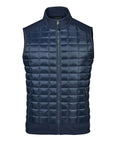 A navy blue sleeveless Gilets & Body Warmers waistcoat with a front zip and two zipped side pockets, shown on a plain white background.