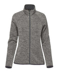 A fitted heather grey Jackets zip-up with long sleeves and a stand collar, displayed on a white background. No patterns or logos are visible.