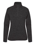 The Sports Overtops is a long-sleeve, dark grey heather pullover with a quarter-zip neckline and high collar, shown on a plain white background.