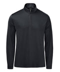 The Sports Overtops is a plain black long-sleeve jumper featuring a quarter-zip fastening and stand-up collar, shown on a white background.