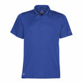 A plain blue short-sleeve polo shirt featuring a collar and three buttons, identified as the ST669 by Stormtech.