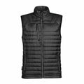 Stormtech's ST805 is a black, quilted sleeveless puffer vest featuring a front zipper and zippered pockets.