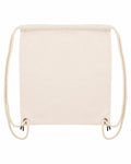 The Stanley/Stella SX060 is a simple beige drawstring backpack featuring two white rope straps on each side.