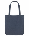 A Stanley/Stella SX061 tote bag, crafted from plain dark blue fabric, featuring two long handles and shown against a white background.