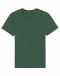A plain green T-shirt from Stanley/Stella, laid flat on a white background. The shirt features a classic round neckline, short sleeves, and appears to be made of cotton material, bearing the product name SX087.