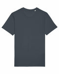 Product SX087 from Stanley/Stella is a plain short-sleeved, round-neck T-shirt in dark gray, showcased against a white background.
