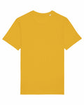 Product SX087 by Stanley/Stella is showcased on a white background, highlighting its plain yellow design. This t-shirt features short sleeves and a classic round neckline.