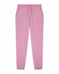 The SX100 by Stanley/Stella is a pair of pink joggers designed with an elastic waistband, adjustable drawstring, side pockets, and ribbed cuffs.
