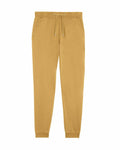 SX100 jogger pants by Stanley/Stella, featuring a drawstring waist and side pockets, showcased in yellow and laid flat on a white background.
