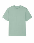 The SX142 T-shirt by Stanley/Stella in a plain, light green color with short sleeves is displayed flat against a white background.