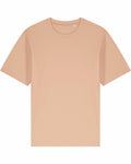 The beige SX142 T-shirt from Stanley/Stella, featuring short sleeves, is displayed flat against a white background.