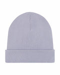 The product SX146 by Stanley/Stella is a light gray beanie crafted from soft, ribbed fabric with a folded brim and is showcased against a plain white background.