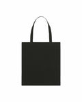 A black tote bag, product name SX148 by Stanley/Stella, featuring two handles set against a white background.