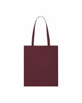 Here is the SX148 by Stanley/Stella, a simple maroon tote bag featuring two handles, showcased against a white background.