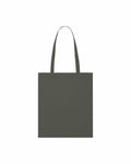SX148 olive green tote bag by Stanley/Stella, featuring two long handles and displayed against a plain white background.