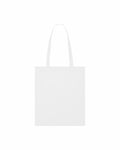 A plain white Stanley/Stella tote bag, model SX148, features two handles and is displayed against a white background. The bag is simple and unadorned, showcasing its minimalist design.