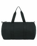 Introducing the SX162 duffel bag by Stanley/Stella, presented in black with dual handles and showcased against a simple white backdrop.