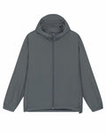 A Stanley/Stella SX179 gray hooded jacket with a front zipper and long sleeves, displayed on a plain white background.