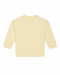 The SX187 by Stanley/Stella is a beige crew neck sweatshirt featuring long sleeves and a shoulder button detail.