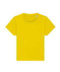 The SX194 by Stanley/Stella is a simple yellow T-shirt with a round neckline, short sleeves, and two small buttons on one shoulder.