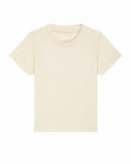 The SX194 by Stanley/Stella is a plain beige short-sleeve toddler T-shirt featuring shoulder button details. The shirt is displayed flat against a white background, emphasizing its simple and casual design.