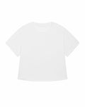 Product SX198 by Stanley/Stella, a plain white t-shirt featuring short sleeves and a crew neckline, laid flat against a white background.