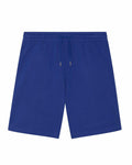 The SX200 by Stanley/Stella are blue athletic shorts featuring an elastic waistband and drawstring. They boast a simple, solid design and are crafted from lightweight fabric. The shorts are displayed flat, highlighting their front view.