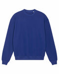 SX218 by Stanley/Stella is a blue sweatshirt featuring long sleeves and a round neckline.
