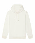 The Stanley/Stella SX219 hoodie, featuring a plain white design with a front pocket and drawstring hood, is displayed against a white background.