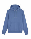 A Stanley/Stella SX225 blue hooded sweatshirt featuring a front pocket and drawstrings.