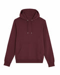 The Stanley/Stella SX225, a maroon hoodie featuring a front pocket and adjustable drawstrings, is showcased against a plain white background.