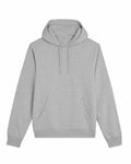 The SX225 hoodie by Stanley/Stella, featuring a front pocket and drawstring hood in plain gray, is displayed against a white background.