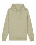The SX225 by Stanley/Stella is a hoodie in light olive green featuring a front pocket and drawstring hood, displayed flat on a white background.