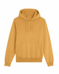 A hoodie from Stanley/Stella, model SX226, in a mustard color featuring a front pocket and drawstrings.