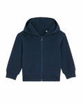 The Stanley/Stella SX229 is a plain navy blue zip-up hoodie with long sleeves and a hood, displayed against a white background.