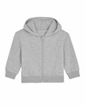 Product Data: The Stanley/Stella SX229, a plain gray zip-up hoodie featuring a hood and long sleeves, displayed against a white background.