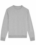 Stanley/Stella SX230 gray sweatshirt with long sleeves and a round neckline, laid flat on a white background.
