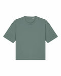 A Stanley/Stella SX235 T-shirt, featuring a plain, short-sleeved design with a crew neck in a muted green color, is displayed against a white background. The shirt boasts a simple, relaxed fit with no visible designs or logos, making it ideal for casual wear.