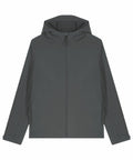 Stanley/Stella's SX238 is a dark green hooded jacket featuring a front zipper and two pockets.