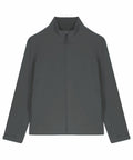 SX240 jacket by Stanley/Stella in dark green, featuring a zip-up design, high collar, and long sleeves, laid flat.
