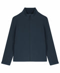 Stanley/Stella's SX240, a dark blue zip-up jacket featuring a high collar and long sleeves, is displayed on a plain background.