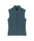 A Gilets & Body Warmers teal sleeveless fleece gilet with a front zip and two zipped pockets, shown flat on a white background.