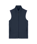 The Gilets & Body Warmers is a navy blue sleeveless waistcoat featuring a front zip and two zipped side pockets, shown on a plain white background.