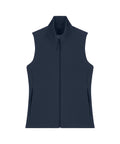 The Gilets & Body Warmers is a navy blue sleeveless gilet featuring a high collar, full front zip, and two side zipped pockets, shown on a white background.