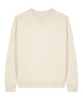 A light beige, long-sleeve crew-neck sweatshirt from Sweatshirts is laid flat on a white background, featuring ribbed cuffs, collar, and hem.