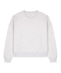 The Sweatshirts product is a plain, light grey crew neck with long sleeves and ribbed cuffs, hem, and neckline, shown against a white background.
