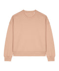A light peach Sweatshirts crew neck with long sleeves, ribbed cuffs, and ribbed hem is shown against a white background.