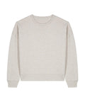 The Sweatshirts product is a plain light grey crew neck with long sleeves, ribbed cuffs, and a ribbed waistband, shown on a white background.