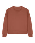 A rust-coloured, long-sleeve crew neck sweatshirt from Sweatshirts is shown on a white background.